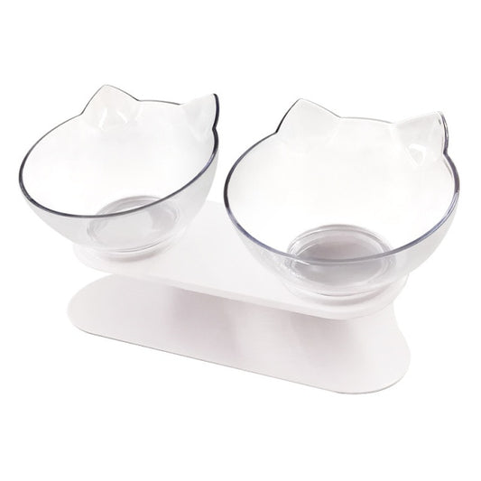 Pet Double Cat Bowl with Raised Stand