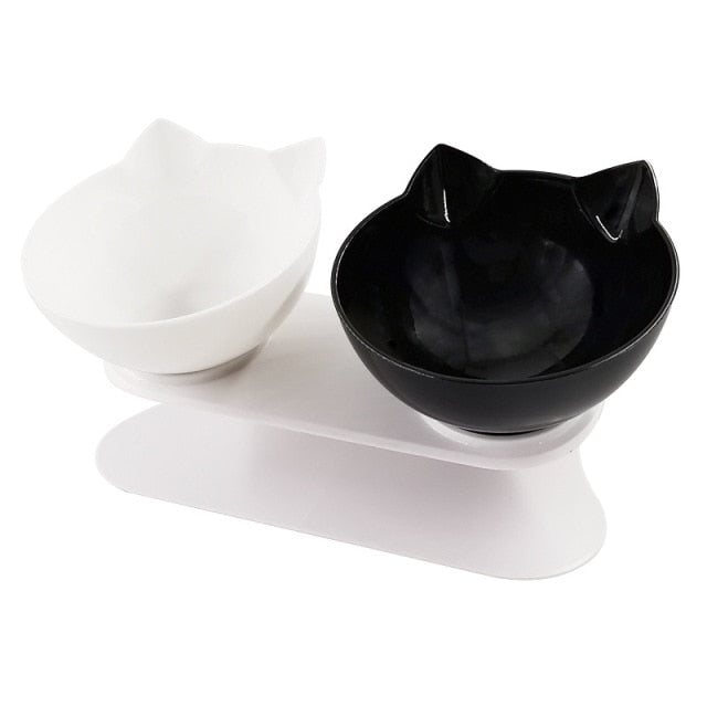 Pet Double Cat Bowl with Raised Stand