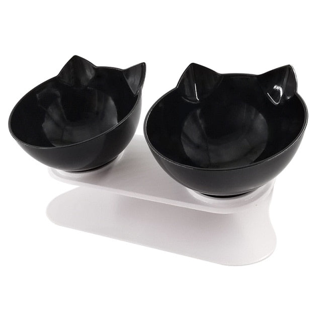 Pet Double Cat Bowl with Raised Stand