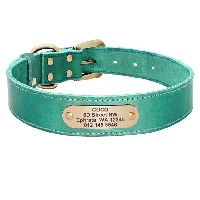 Custom Leather Collar Leash Set