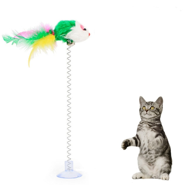 Feather Stick Mouse Toy