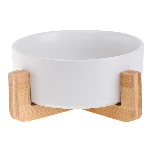 Ceramic Bowl with Wood Stand