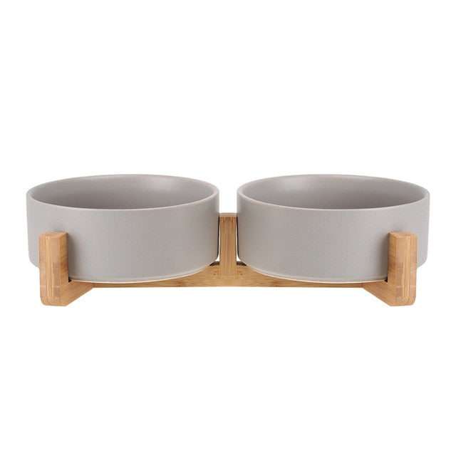 Ceramic Bowl with Wood Stand