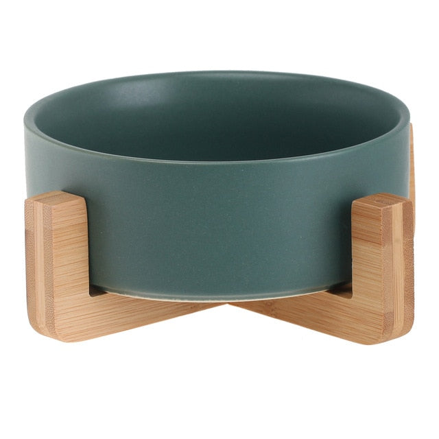 Ceramic Bowl with Wood Stand