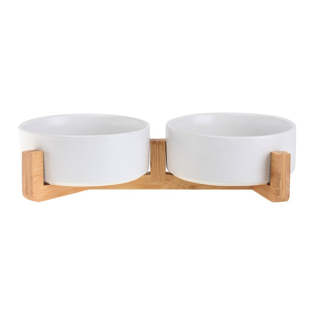 Ceramic Bowl with Wood Stand