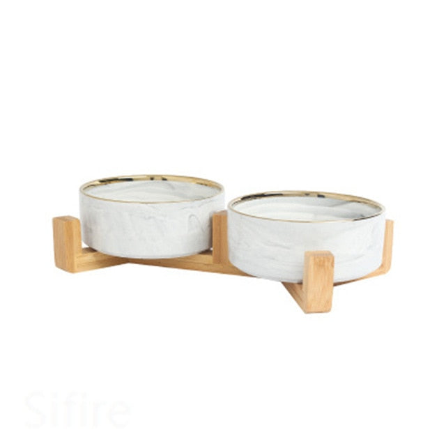 Ceramic Bowl with Wood Stand