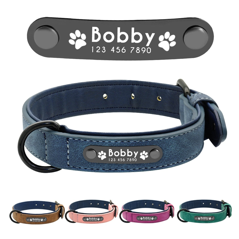 Personalized Leather Collar & Leash Set