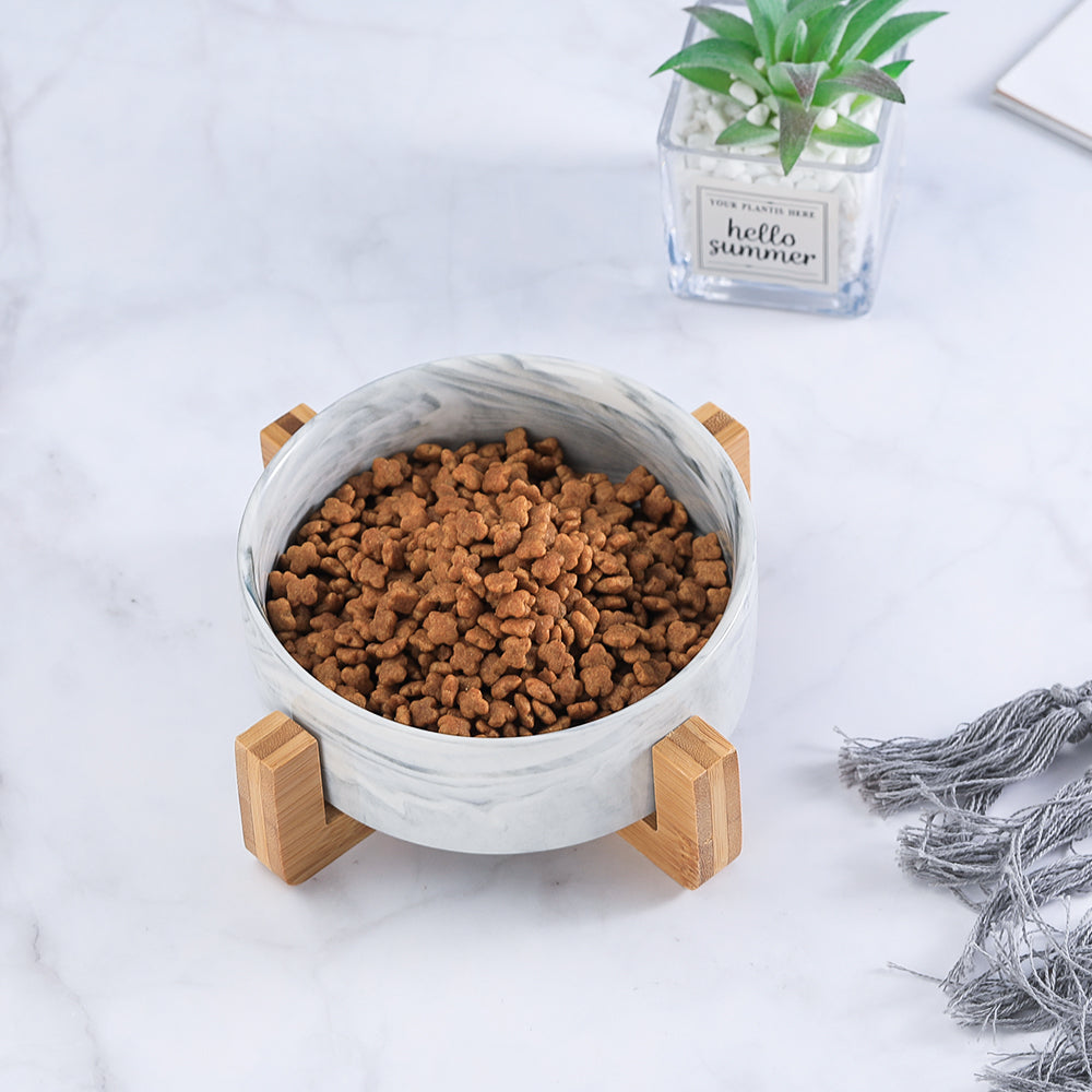 Ceramic Bowl with Wood Stand