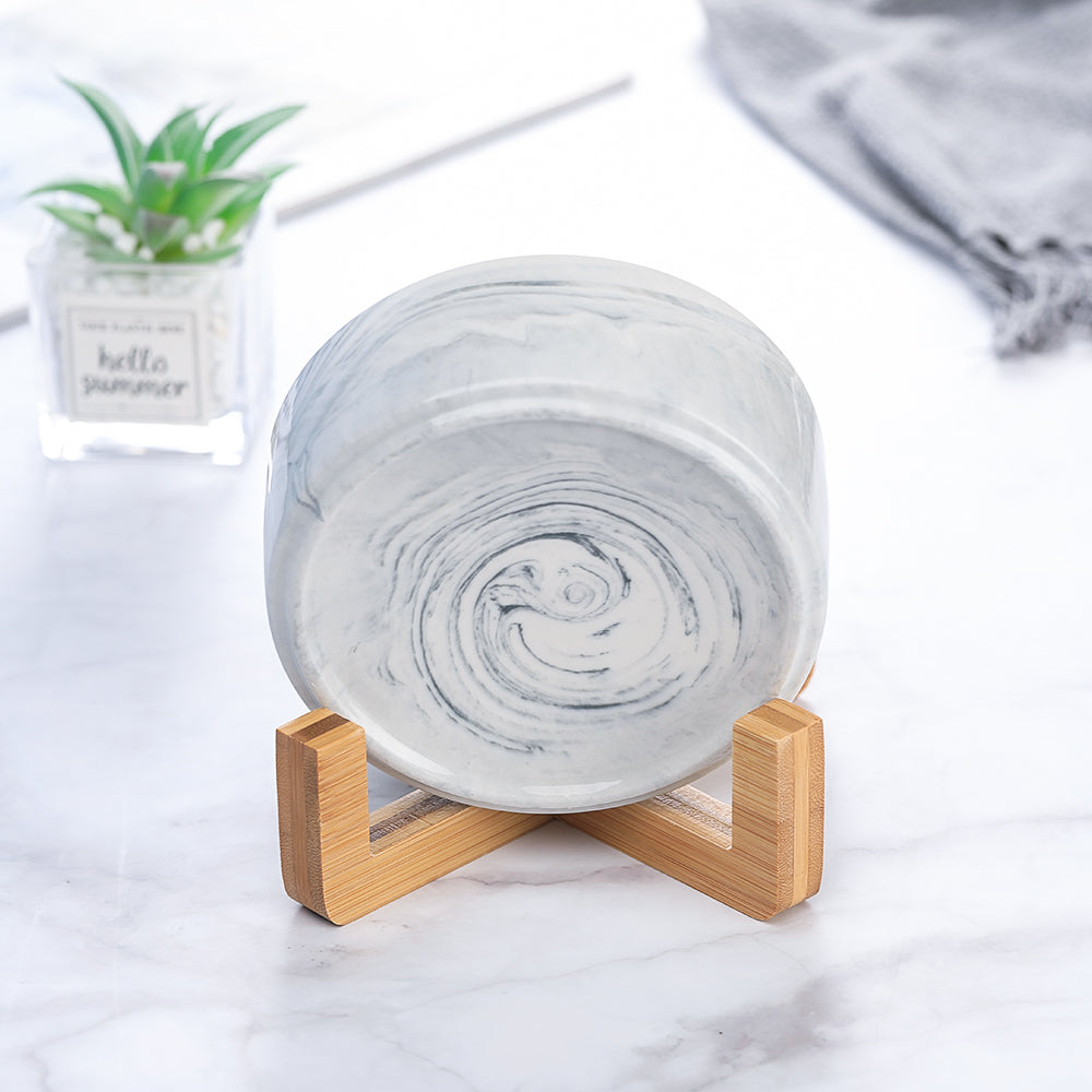 Ceramic Bowl with Wood Stand