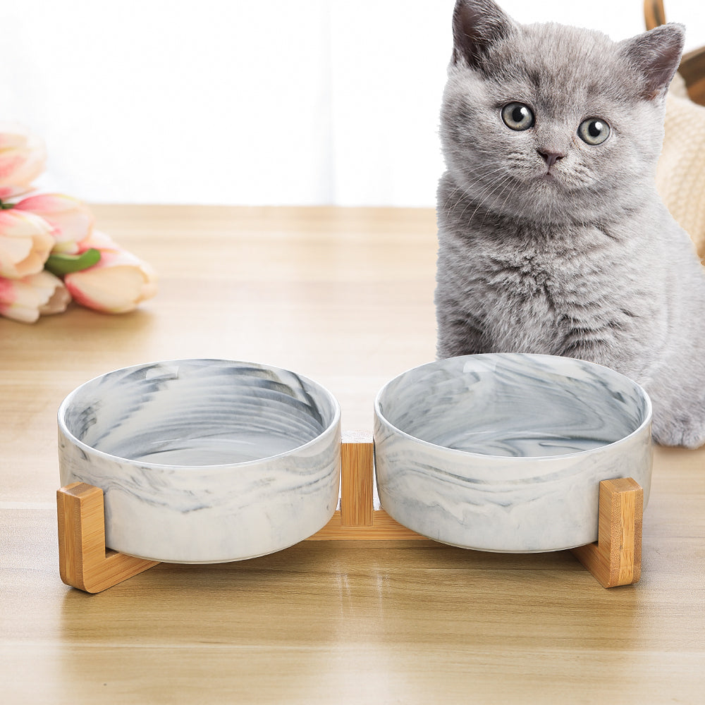 Ceramic Bowl with Wood Stand